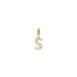 Buchstaben Anhänger Charm "S" Perle