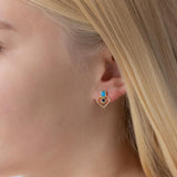 Ohrstecker MINERAL Opal & Aquamarin