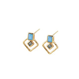 Ohrstecker MINERAL Opal & Aquamarin