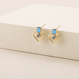 Ohrstecker MINERAL Opal & Aquamarin