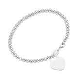 Silber Kugelarmband mit Herzanhänger