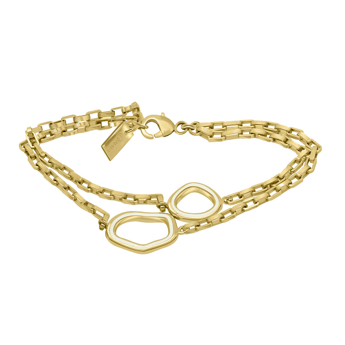 Designer Silber Armband doppelreihig vergoldet LUNAYA – FAVORO Online Shop