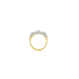 Ring Silber vergoldet weißes Emaille